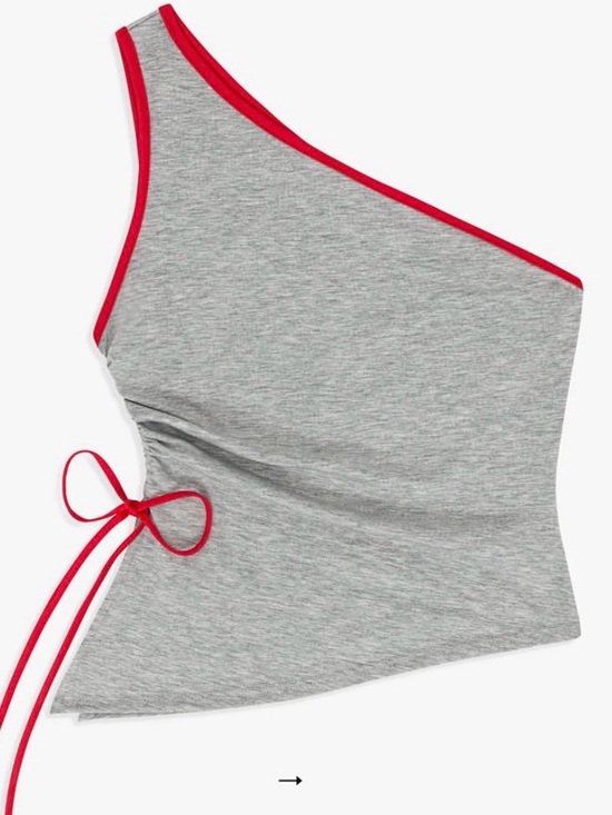 Lisa Says Gah Tops - Lisa Says Gah One Shoulder Erin Tank Heather Grey